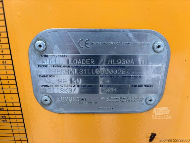 Ratinis krautuvas Hyundai HL 930 A TM AC / CENTRAL LUBRICATION
