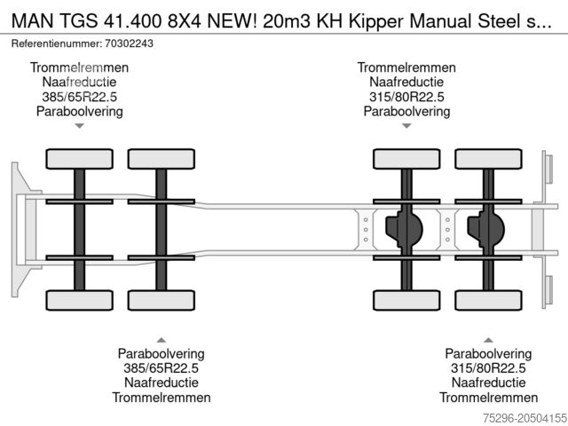 Wywrotka MAN TGS 41.400 8X4 NEW! 20m3 KH Kipper Manual Steel...