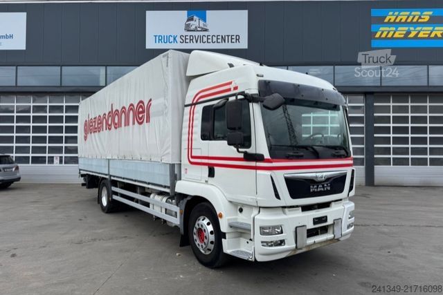 Camión plataforma con toldo MAN TGM 15.340 4x2