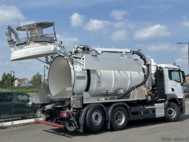 Всмоктувальний/промивний автомобіль MAN TGS 26.480 6X2 Saug-Druck Spüler Kipper