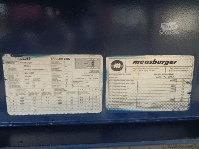 Çalışma platformlu yarı römork MEUSBURGER MPS-3 Rungentachen Containerverriegelungen