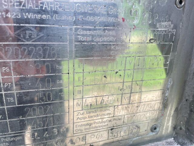 Резервоар Feldbinder TSA 31.3-3 ADR / L4BH / 31.000 L / 3 Kammer (12...