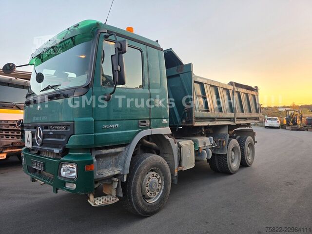 Camion-benne tricar MERCEDES-BENZ Actros 3348 / 6X6 ALLRAD/Full Steel/ EPS 3 Pedal