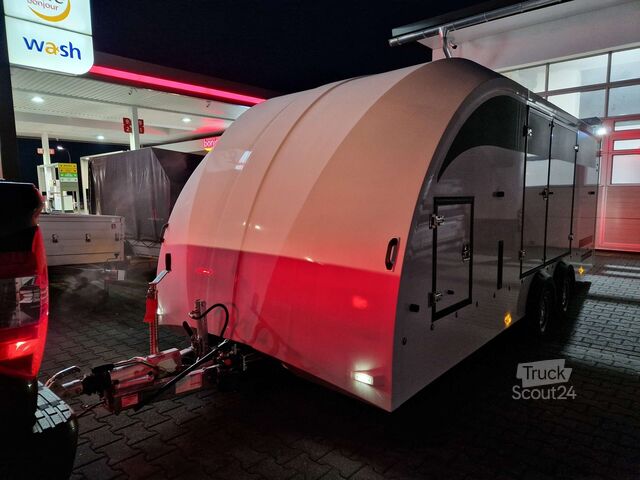 Autószállító Brian James Trailers Race Transporter 5 weiß ab Lager verfügbar