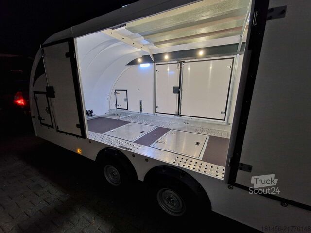 Autószállító Brian James Trailers Race Transporter 5 weiß ab Lager verfügbar