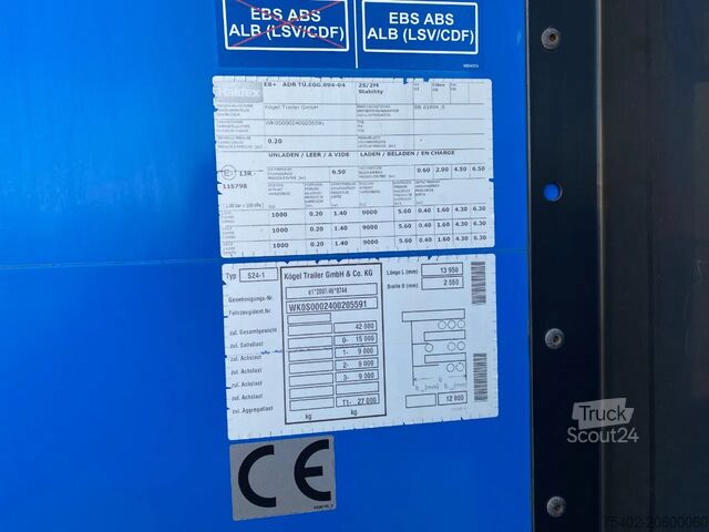 Przesuwne plandeki Kögel S24-1 / Tautliner / SAF + Disc / 1x Lift Axle