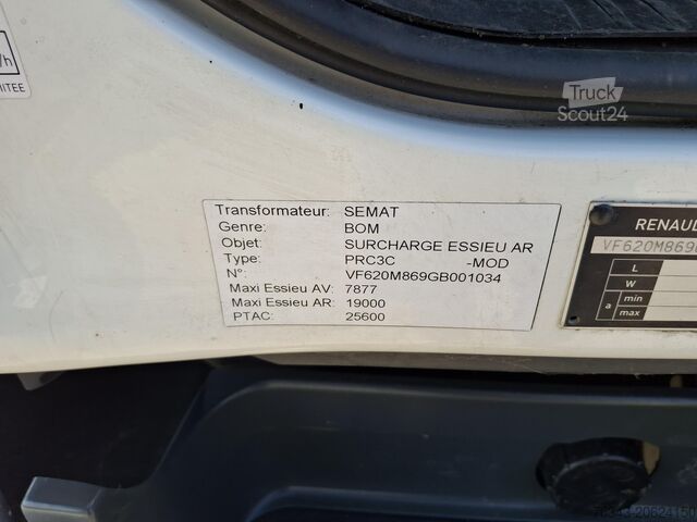 BENNE A ORDURES MENAGERES RENAULT D26 WIDE 320 - 6X2 - E6 - SEMAT C337