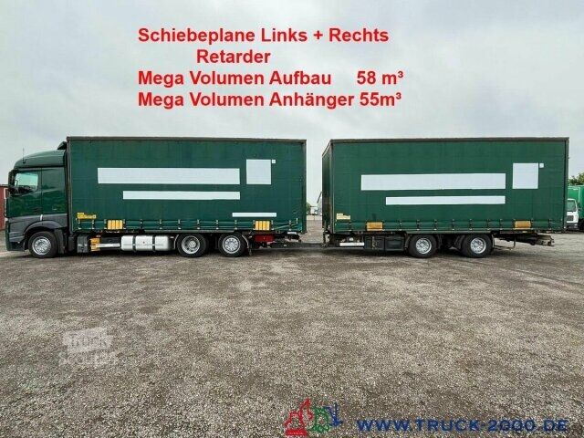 Tentinė platforma sunkvežimis Mercedes-Benz Actros 2536 6x2 58m³ Mega Wechselbrücke Retarder