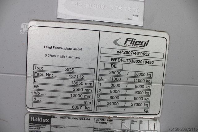 Открытый полуприцеп с тентом FLIEGL SN 24 - Tautliner MEGA - LIFT Nr.: 492