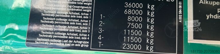 Платформа зі стійками Mercedes-Benz Arocs 3563 8 × 4 / 630 HP /steered axle