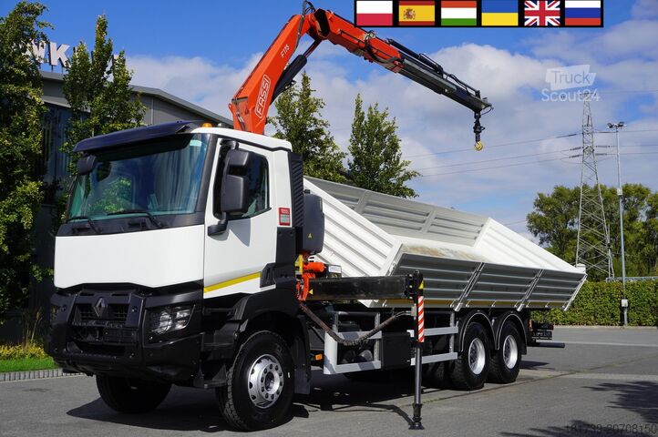 Zweiseitenkipper mit HDS-Ladekran Renault K380 6x4 / FASSI F175 crane 7.85 t