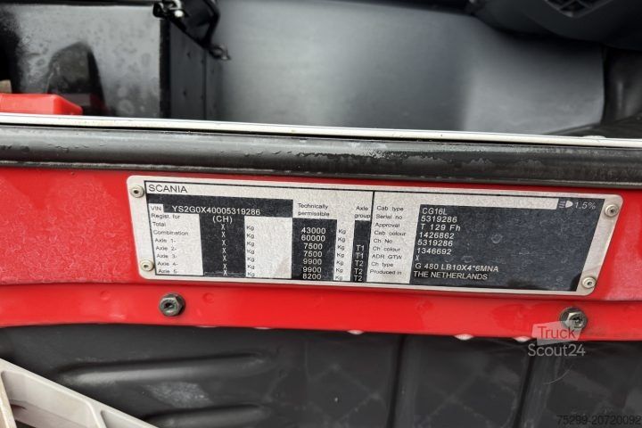 Specializētais kravas auto Scania G480 10x4 Moser / Swiss-Vehicle