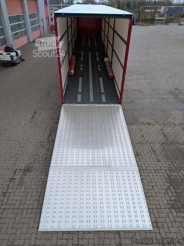 Auflieger mit Pritsche & Plane Wiese Gabelstaplertransporter mit Rampe