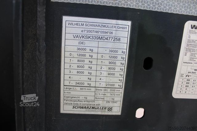 Напівпричіп-самоскид SCHWARZMÜLLER Kippmulde ALU mit STAHLEINLAGE 28 m³ Nr.: 258