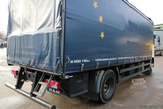 Autocarro con pianale e telone MAN TGM 18.320 4x2 BL Edscha/Stahltransporte Nr: 940