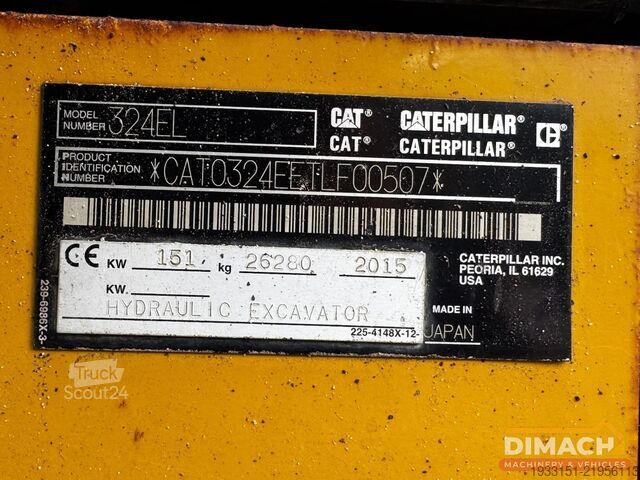 Bandgrävare Caterpillar 324EL Mono giek - CE - Engcon met grijper - Air...