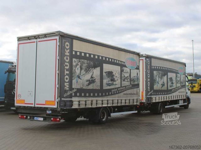 Platformas kravas automašīna ar tentu DAF LF 280 FA, SLEEPING CABIN, TRANSIT SET + PANAV