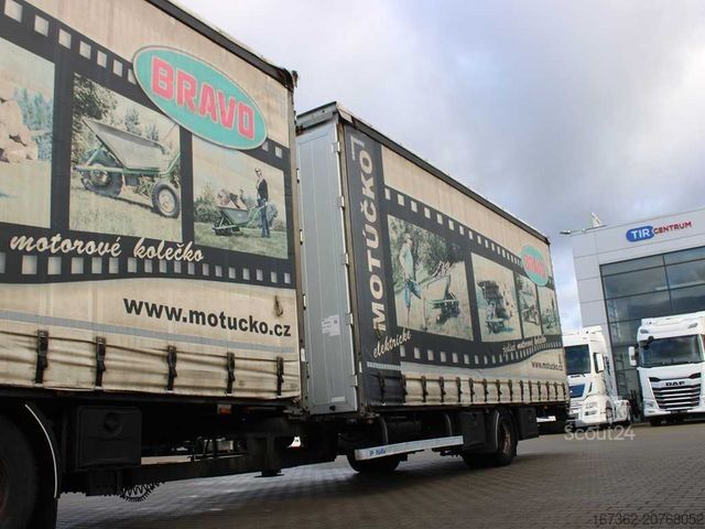 Platformas kravas automašīna ar tentu DAF LF 280 FA, SLEEPING CABIN, TRANSIT SET + PANAV