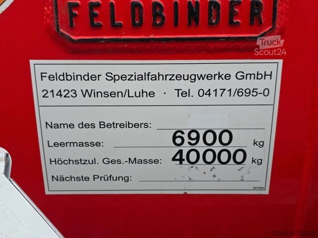 Silo sættevogn FELDBINDER KIP 52/7000/A/2 / Alu-Felgen / ADR AT / 52.000 l