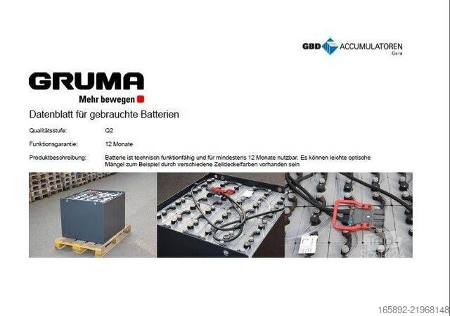 аккумулятор для погрузчика GRUMA 48 Volt 4 PzS 620 Ah