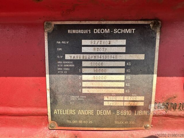 Transport av containere DEOM - SCHMIT R202P 2-AS CONTAINER TRANSPORT - BPW - GOEDE BA...