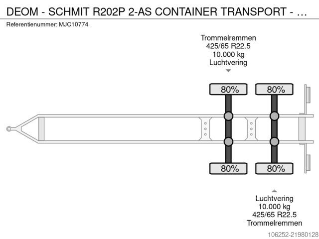 Transport av containere DEOM - SCHMIT R202P 2-AS CONTAINER TRANSPORT - BPW - GOEDE BA...