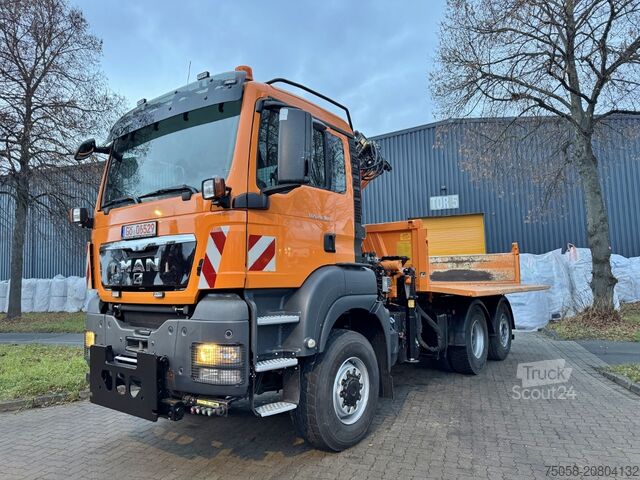Grue montée sur camion MAN TGS 28.360 - 6x4 - 1. Hand - Kipper - Kr