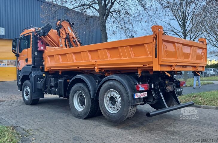 Grue montée sur camion MAN TGS 28.360 - 6x4 - 1. Hand - Kipper - Kr