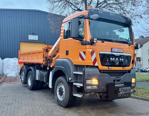 Grue montée sur camion MAN TGS 28.360 - 6x4 - 1. Hand - Kipper - Kr