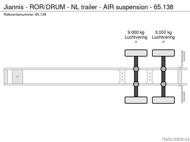 Kontejnerski transport Jiannis - ROR/DRUM - NL trailer - AIR suspension - 65.138