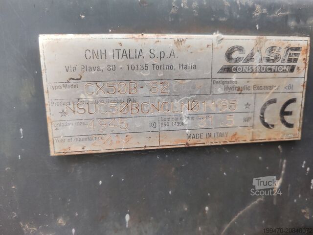 Mini Excavator < 7t Case CX50B with 3 excavator buckets