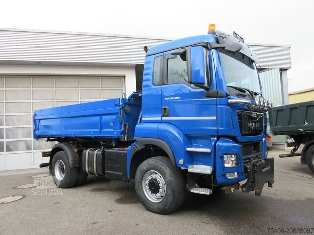 Camión volquete man TGS 18.480 4x4 BB AHK, Anbauplatte