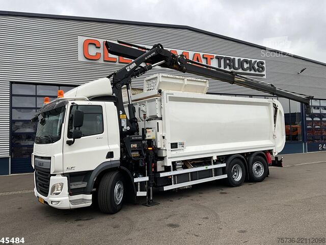 Bil for innsamling av avfall DAF FAN CF 290 Euro 6 Hiab 21 Tonmeter laadkraan