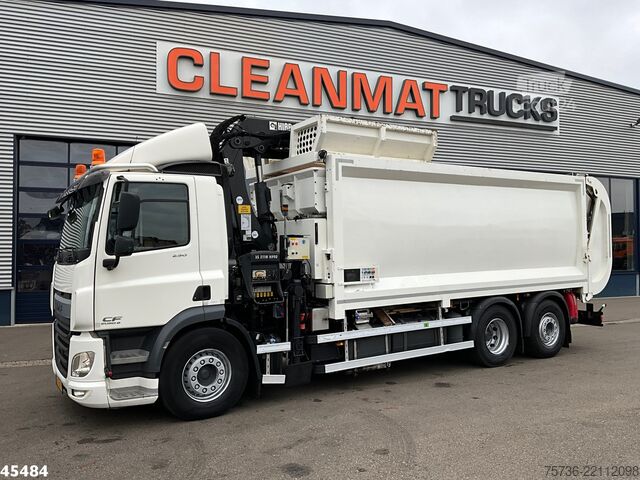 Bil for innsamling av avfall DAF FAN CF 290 Euro 6 Hiab 21 Tonmeter laadkraan