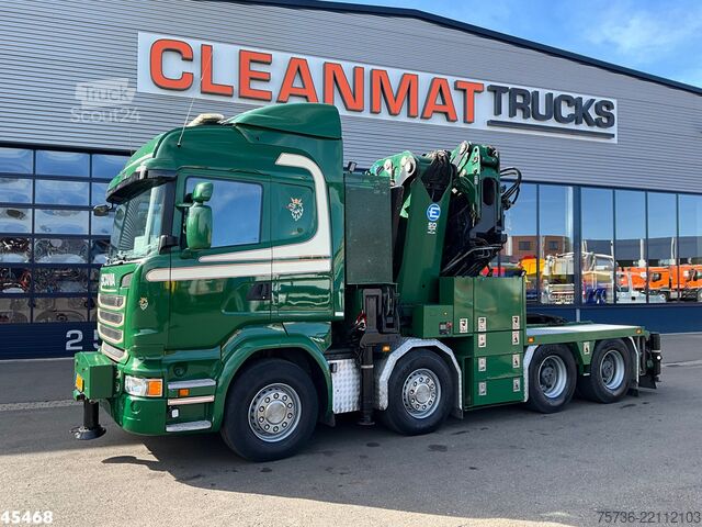 Tovornjak z žerjavom Scania R 490 8x4 Euro 6 Effer 140 Tonmeter laadkraan +...