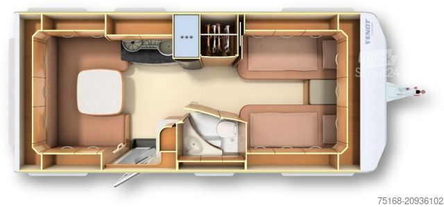 Rulotă FENDT Diamant 560 SGW Modell 2026 / 2000 kg / Geneve