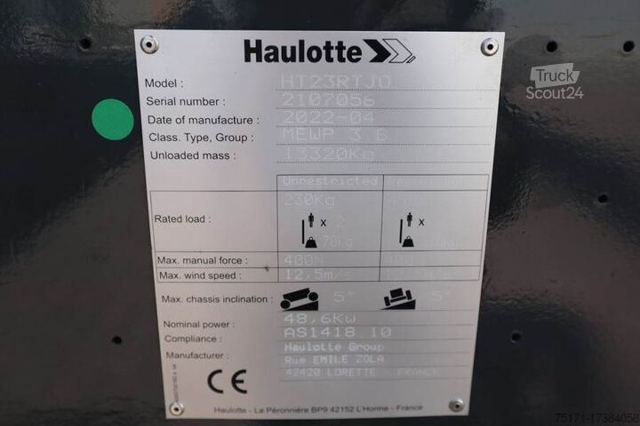 Telescopic platform Haulotte HT23RTJ O Valid Inspection, *Guarantee! Diesel, 4x