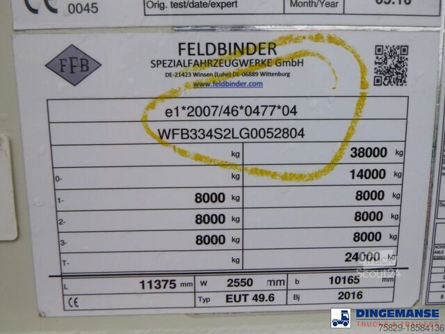 Tvertne Feldbinder Powder tank alu 50 m3 / 1 comp
