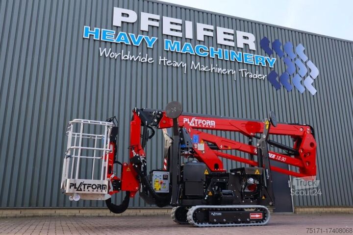 Leddelt teleskopisk arbejdsplatform Platform Basket Spider 18.90 PRO CE Declaration, Valid inspection,