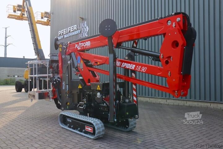 Leddelt teleskopisk arbejdsplatform Platform Basket Spider 18.90 PRO CE Declaration, Valid inspection,