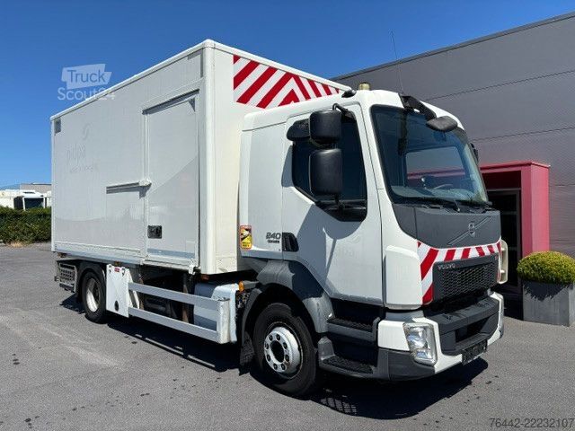 Lastbilsmonterad kran VOLVO FL12.240L-KOFFER-WERKSTATTWAGEN-KRAN HIAB-163TKM