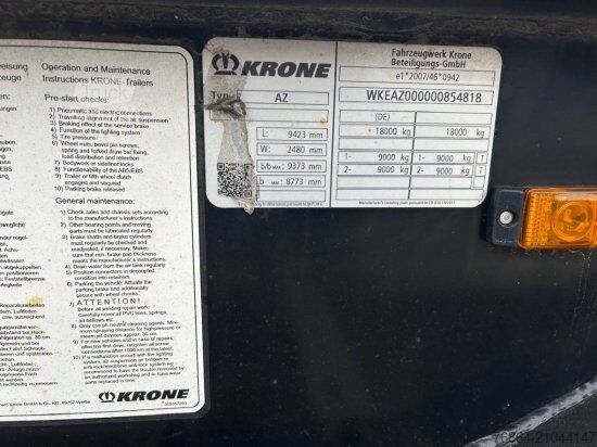 Anhänger-Wechselfahrgestell KRONE AZ,  MAXI LAFETTE, BPW ACHSEN