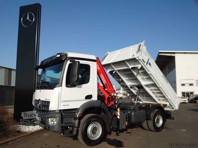 Tipper Mercedes-Benz Arocs 1832 KK 4x2 Kipper+Kran Fassi F120+Funk