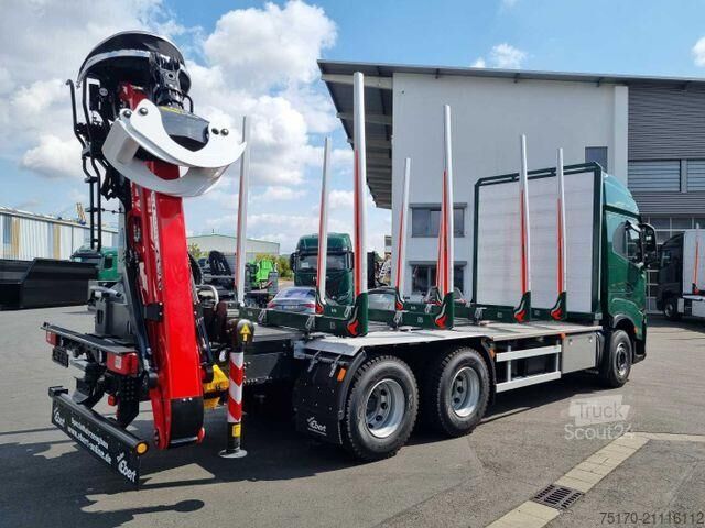 Transportador de madeira Iveco X-WAY AS300X57ZP ON+ 6x4 Palfinger Epsilon M12 Z