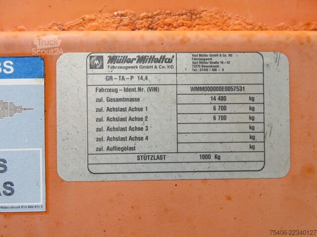 Open aanhangwagen Mueller-Mitteltal Tandemanhänger