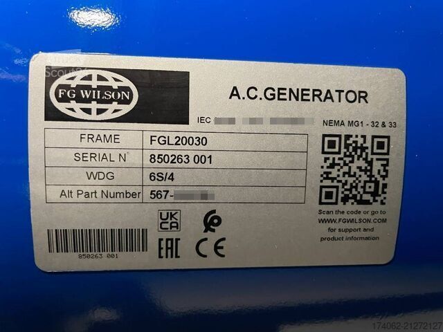 مجمع FG Wilson P33-3 - 33 kVA Genset - 125L Tank - DPX-16003-66