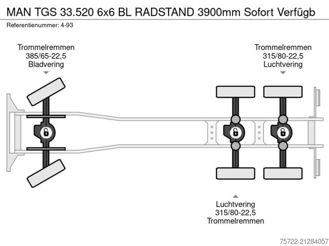 Tømmertransportør MAN TGS 33.520 6x6 BL RADSTAND 3900mm Sofort Verfügb