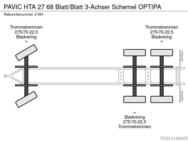 Tømmertransportør PAVIC HTA 27 68 Blatt/Blatt 3-Achser Schemel OPTIPA