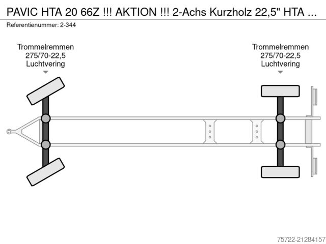 Transportator de lemn PAVIC HTA 20 66Z !!! AKTION !!! 2-Achs Kurzholz 22,5"...