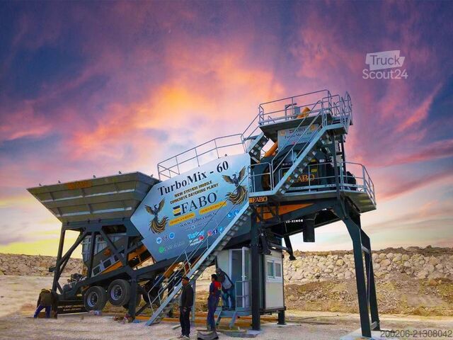 Centrale à béton mobile FABO mobile concrete mixing plants 60 m³/h Mobile Concrete Mixing Plant